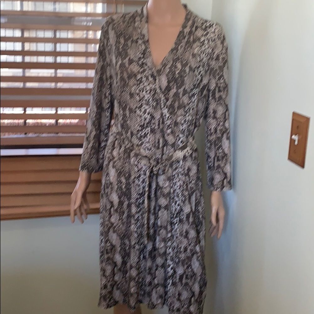DANA BUCHMAN LEOPARD PRINT‎ BELT DRESS SIZE L